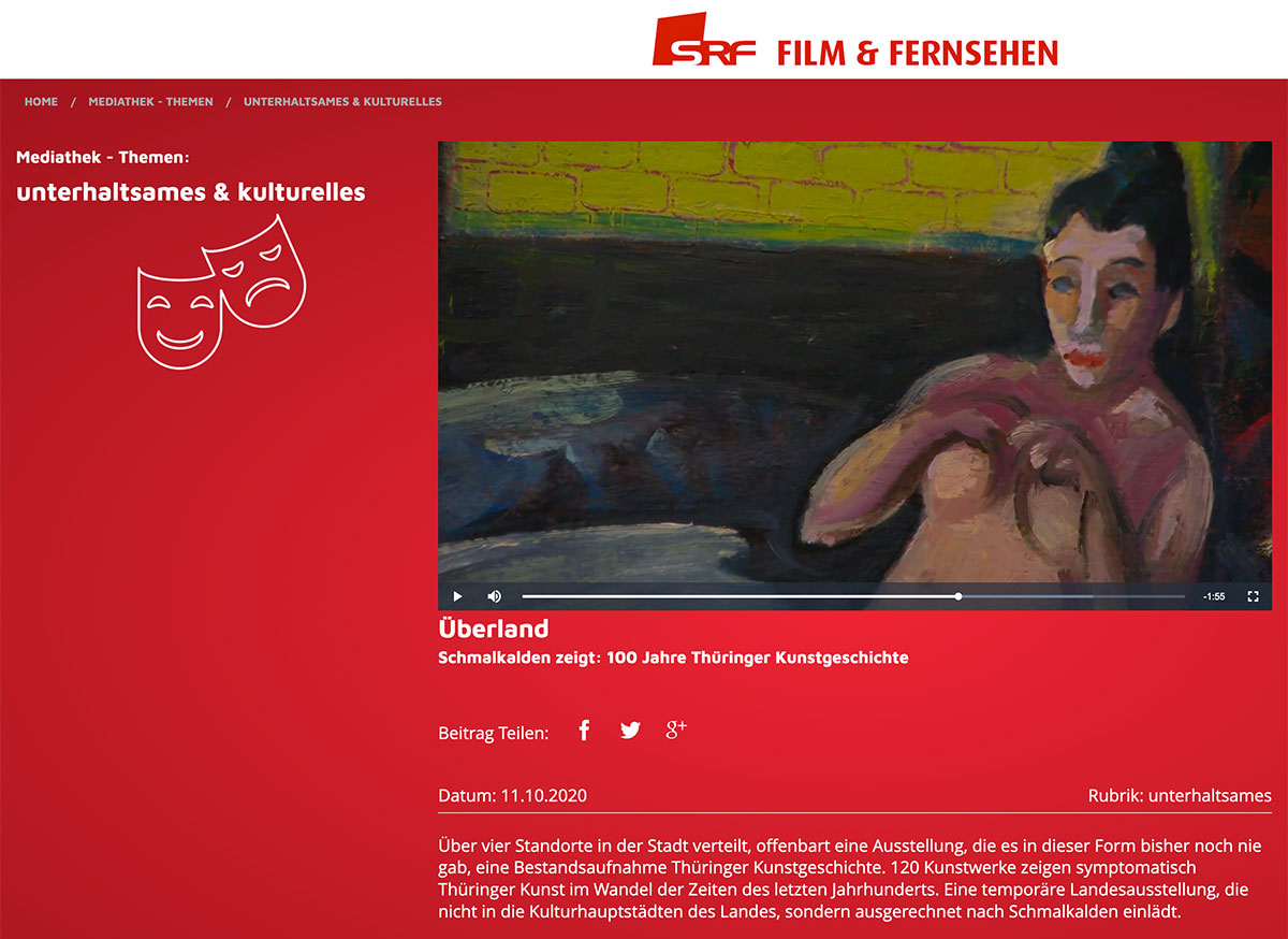 Beitrag auf srf-online.de über die Ausstellung UEBERLAND in Schmalkalden