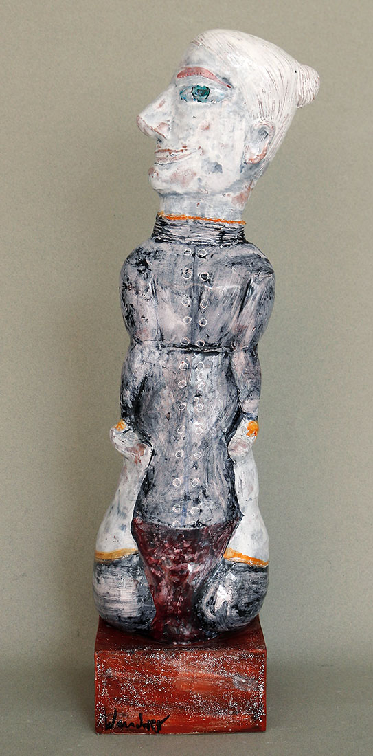 Akrobat, 2003, Fayence, 27 × 62 cm