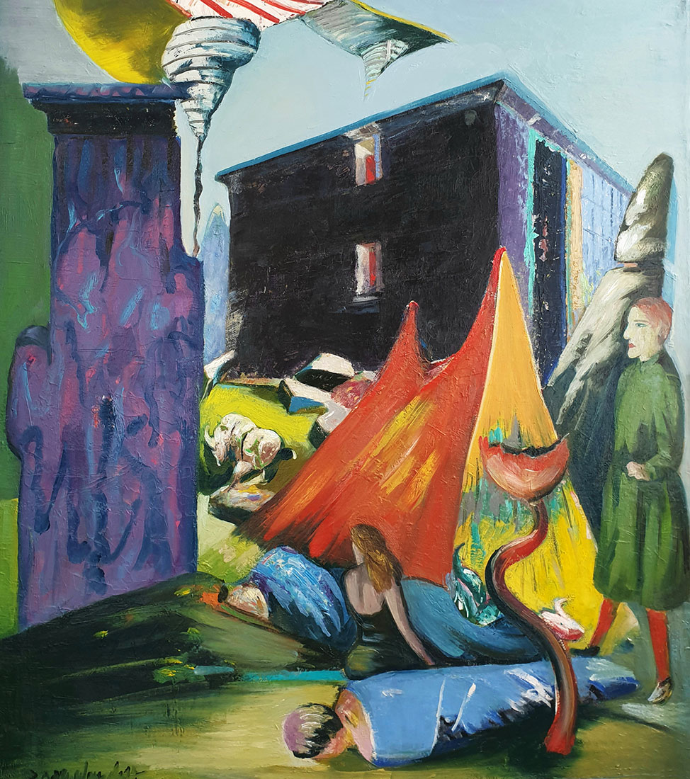 Zelten, 2004, Öl auf Leinwand, 95 × 107 cm