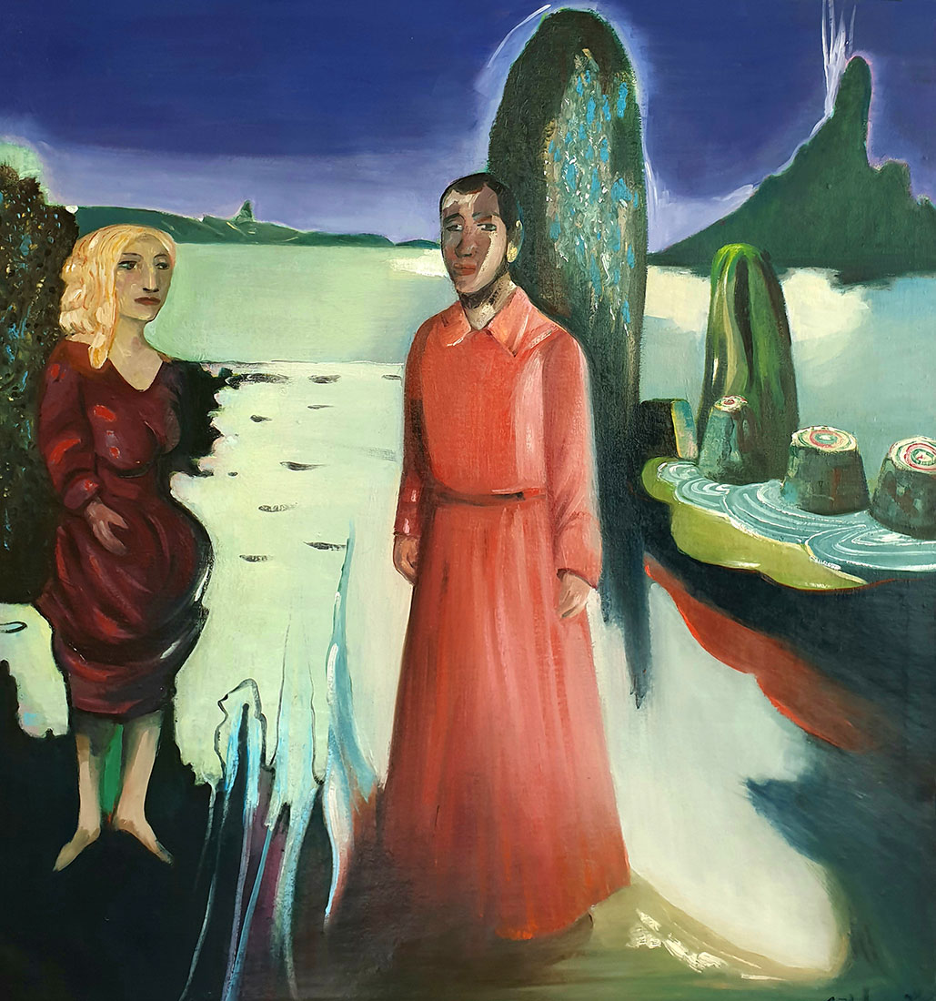 Am Ufer, 2014, Öl auf Leinwand, 120 × 130 cm